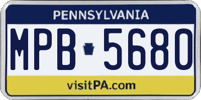 PA license plate MPB5680