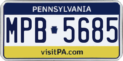 PA license plate MPB5685