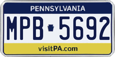 PA license plate MPB5692
