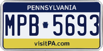 PA license plate MPB5693