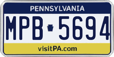 PA license plate MPB5694