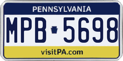 PA license plate MPB5698