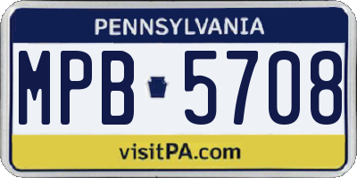 PA license plate MPB5708