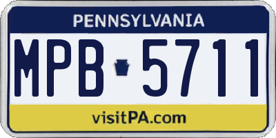 PA license plate MPB5711
