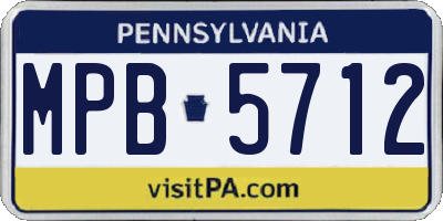 PA license plate MPB5712