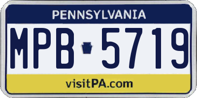 PA license plate MPB5719