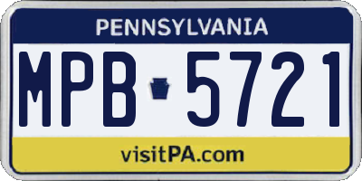 PA license plate MPB5721