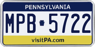 PA license plate MPB5722