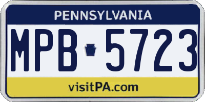 PA license plate MPB5723