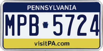 PA license plate MPB5724