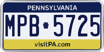 PA license plate MPB5725