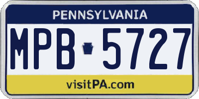 PA license plate MPB5727