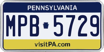 PA license plate MPB5729