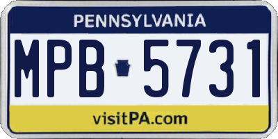 PA license plate MPB5731