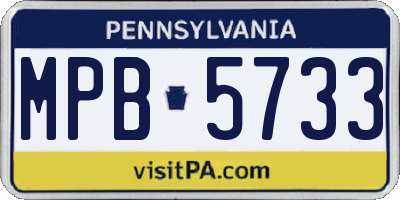 PA license plate MPB5733