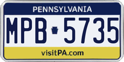 PA license plate MPB5735