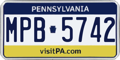 PA license plate MPB5742