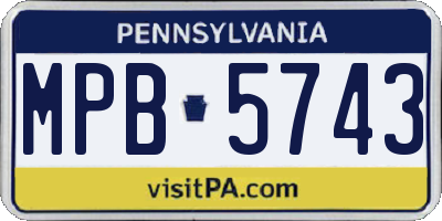 PA license plate MPB5743