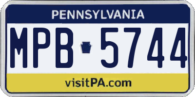PA license plate MPB5744