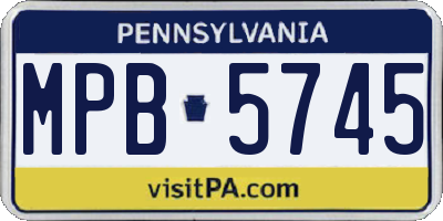 PA license plate MPB5745