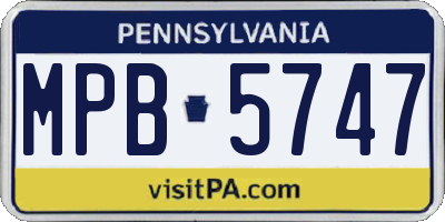 PA license plate MPB5747