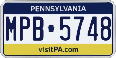 PA license plate MPB5748