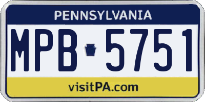 PA license plate MPB5751