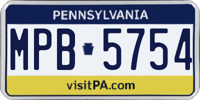 PA license plate MPB5754