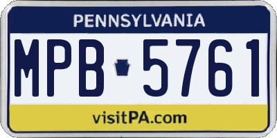 PA license plate MPB5761