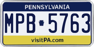 PA license plate MPB5763