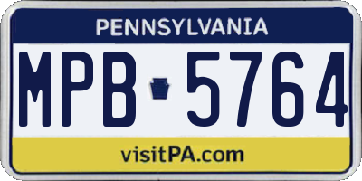PA license plate MPB5764