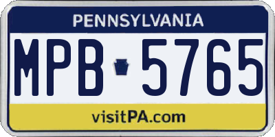 PA license plate MPB5765