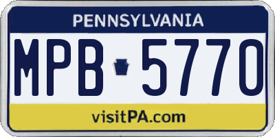 PA license plate MPB5770