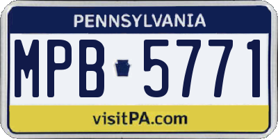 PA license plate MPB5771
