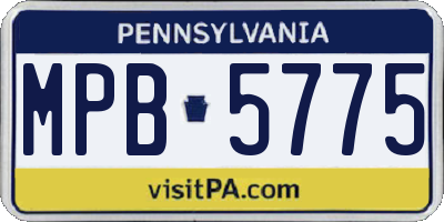PA license plate MPB5775