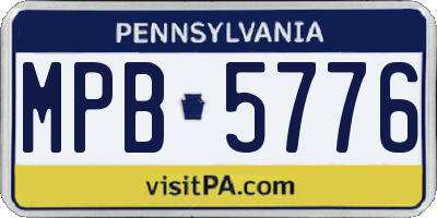 PA license plate MPB5776