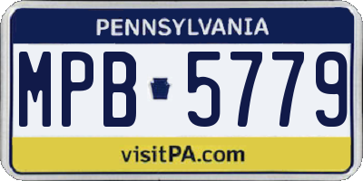 PA license plate MPB5779