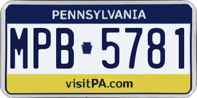 PA license plate MPB5781