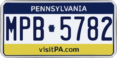 PA license plate MPB5782