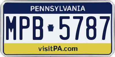 PA license plate MPB5787
