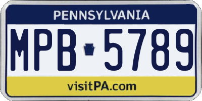 PA license plate MPB5789