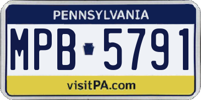 PA license plate MPB5791