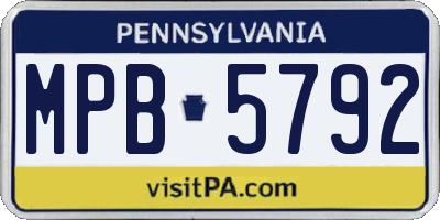 PA license plate MPB5792