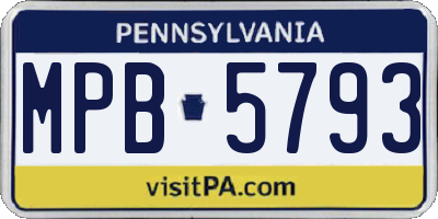 PA license plate MPB5793