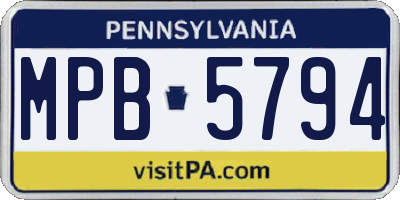 PA license plate MPB5794