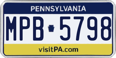 PA license plate MPB5798
