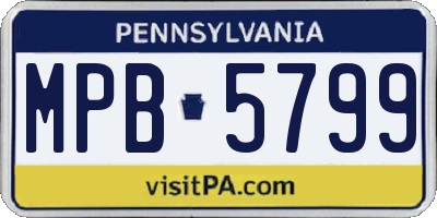 PA license plate MPB5799