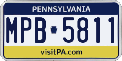 PA license plate MPB5811
