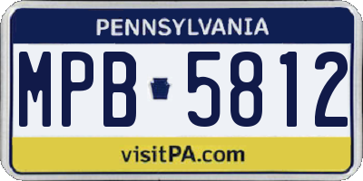 PA license plate MPB5812