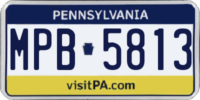 PA license plate MPB5813